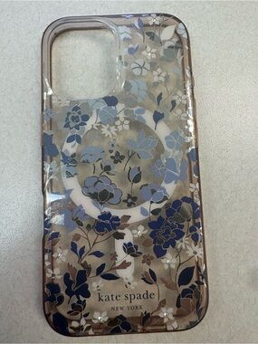 kate spade new york iPhone 16 Case - Flowerbed Blue Gems